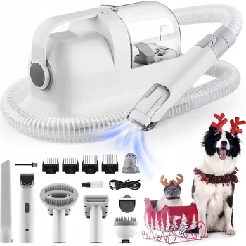 Kosmetika pro psa STŘÍHACÍ STROJEK PRO PSY A KOČKY, SADA PRO VYSÁVÁNÍ TICHÉ SRSTI