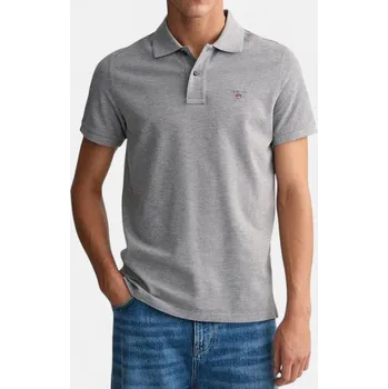 Pánské tričko Pánské šedé polo triko Gant - Velikost S, Barva Šedá 56431 2201