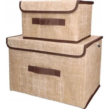 Úložný box 2x Pudełka do przechowywania z pokrywką textilní organizéry na oblečení