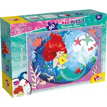 Puzzle Lisciani 60dílné Puzzle Princezna Ariel 60 oboustranné maxi Puzzle
