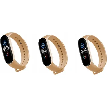 Řemínek na hodinky 3x Řemínek pro Xiaomi Mi Band 3 / 4 Výměnný pásek Béžový Kena Top Barva