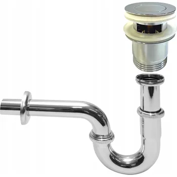 Sifon SADA: ZÁTKA KLIK-KLAK s přepadem chromovaná + TRUBKOVÝ SIFON K UMYVADLU