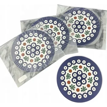 Gumové podložky pod hrnek SADA 4 ks Vážka D-41 Bolesławiec