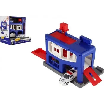 autíčko Parkovací garáž + auto policie v krabici