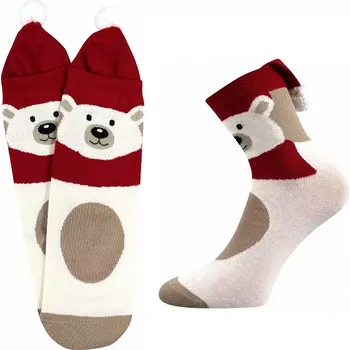 Dámské punčochy Vánoční ponožky 3D - Uni / bordová