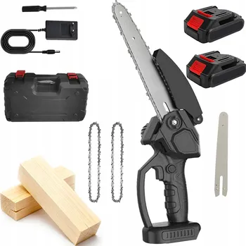 Motorová pila AKU ŘETĚZOVÁ PILA MOTOROVÁ PILA NA DŘEVO 8 PALCŮ 2 X AKU 21V