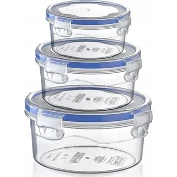 Dóza na potraviny SADA UZAVÍRATELNÝCH NÁDOB S TĚSNĚNÍM NA KOŘENÍ, POLÉVKU, SALÁT - 3 KS