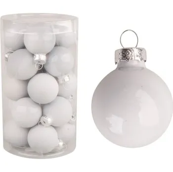 Vánoční dekorace Sada skleněných baněk 3 cm - holubí šeď - 20 ks - 3583
