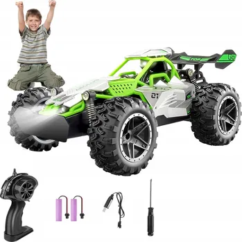 RC model auta VELKÉ AUTO NA DÁLKOVÉ OVLÁDÁNÍ RC KOVOVÉ TERÉNNÍ + 2 AKUMULÁTORY Zelené