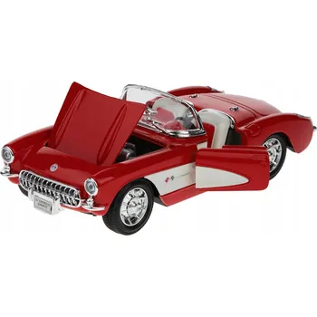 autíčko 1957 CHEVROLET CORVETTE KOVOVÝ MODEL WELLY 1:24 ČERVENÝ