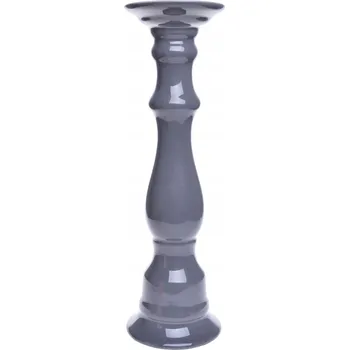 Svícen Keramický svícen šedý malý
