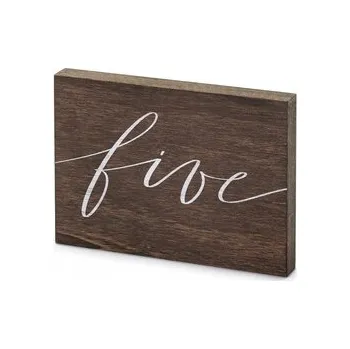 Obraz Dřevěný číslovač na stůl Five, 2x18x12.5 cm