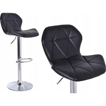 Barová židle Sada 2 barových židlí Pello, černá otočná stolička v loftovém stylu