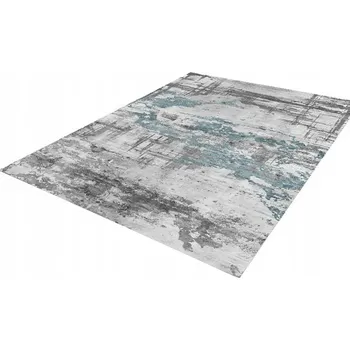 Koberec MODERNÍ KOBEREC S KRÁTKÝM VLASEM 220X160 MODRÝ ŠEDÝ VINTAGE MOZAIKA