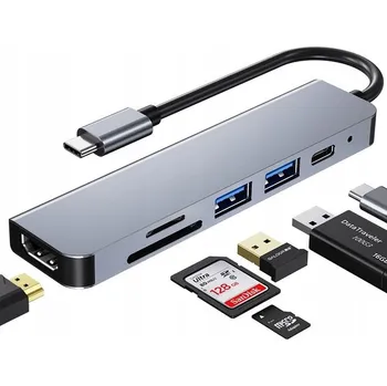 Víceportový adaptér Dokovací stanice USB-C 6v1