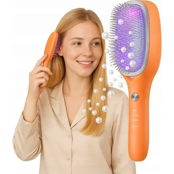 kartáč na vlasy Masážní kartáč TOUCHBeauty oranžový se smíšenými štětinami a ionizací