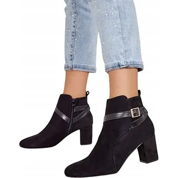 Dámská zimní obuv ČERNÉ DÁMSKÉ KOTNÍKOVÉ BOTY ELORON 40