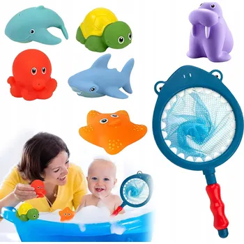 Hračka pro nejmenší 7 ks Hraček do bazénu a vany, které mění barvy a vydávají zvuky