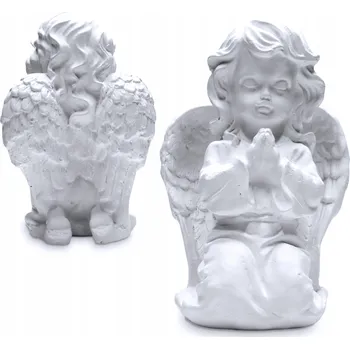 Obraz MODLÍCÍ SE ANDÍLEK sádrová figurka SVATÉ PŘIJÍMÁNÍ dekorace PAMÁTKA dárek bílý