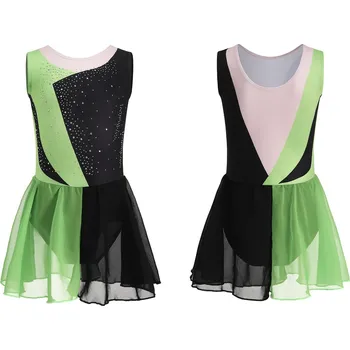 Body BALETNÍ TRIKOT S DVOUBAREVNOU SUKÝNKOU, OBLEČENÍ NA TANEC A BALET, VELIKOST 140