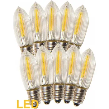 Svícen Žárovky E-10 34V LED Filament pro 7x34V svícen 10ks, čiré (1ks)