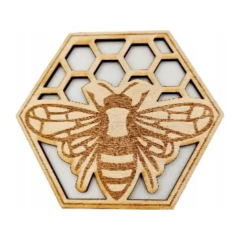 Obraz Podložka Včela Medová Plástev gravírovaná překližka 10x9 cm