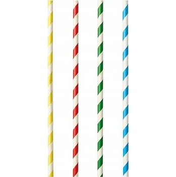 Jednorázové nádobí Brčka 100 ks 21 cm x 8 mm papírová