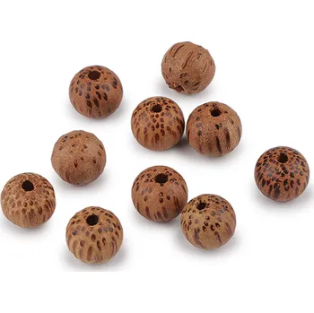 Korálek Kokosové korálky Ø14 mm, barva hnědá přírodní