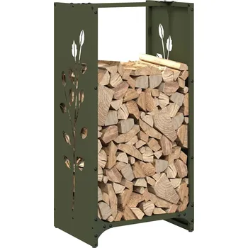 Stojan na palivové dřevo 864222 olivově zelený