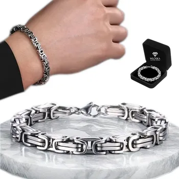 Náramek Náramek Stříbrný Pánský Náramek HRUBÝ Královský Byzantský + DÁREK