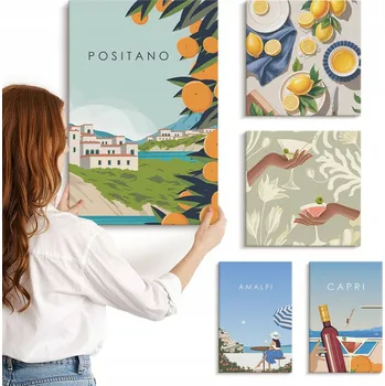 Obraz Sada obrazů na plátně Italská dovolená Amalfi Capri 5 kusů