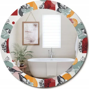 Zrcadlo Zrcadlo nástěnné s ozdobným skleněným rámem Patki vintage fi 70 cm