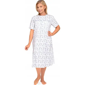 Dámská noční košile Martel Košile noční dámská pro maminku babičku seniorku, krátký rukáv za koleno, velikost 3XL