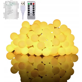 Vánoční dekorace Solární zahradní girlanda, 100 LED žárovek, řetěz na balkon, 13 m