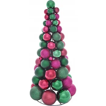 Vánoční dekorace VÁNOČNÍ BAŇKY BAŇKY NA STROMEČEK ZELENÉ 24ks 4cm SADA ZELENÁ