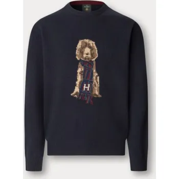 Pánský svetr SVETR HACKETT LONDON HARRY KNIT CREW MIDNIGHT BLUE