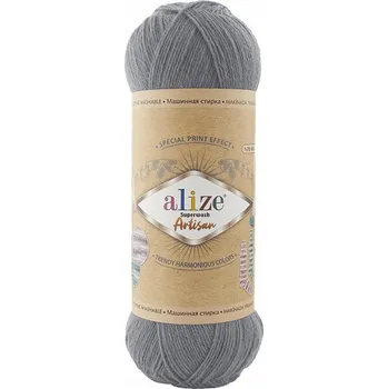 Příze Vlna Alize Artisan Superwash 836 šedá