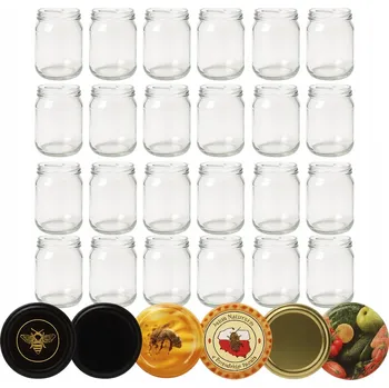 Dóza na potraviny 24x SKLENĚNÁ DÓZA 500ml NA PŘEPRAVU VÍČKA FI82