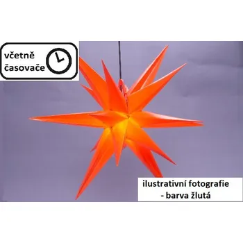 Vánoční dekorace Vánoční osvětlení do bytu vnitřní- hvězda na baterie, k zavěšení, žlutá, 55cm