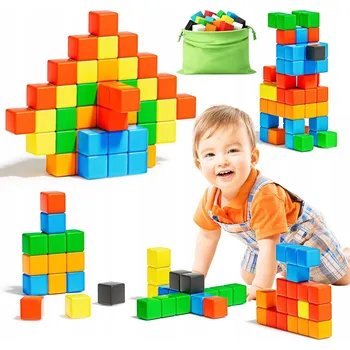 ostatní stavebnice Stavebnice kostky KOSTKY ŠESTIHRANY magnety Sada 54 ks v kufříku