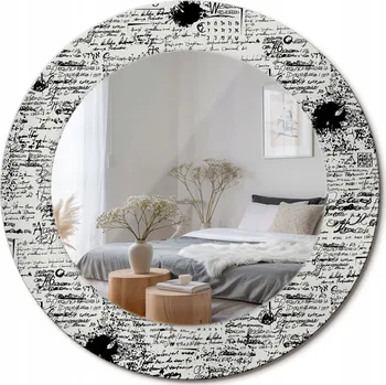 Zrcadlo Kulaté dekorativní zrcadlo na zeď s potiskem, motiv Bazgroły, průměr 50 cm