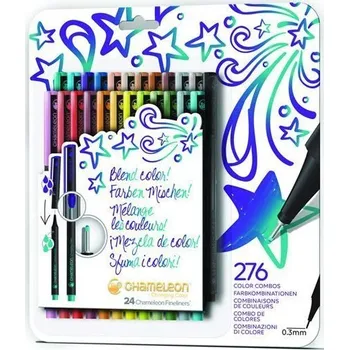 Zvýrazňovač Set Chameleon Fineliner - detailní popisovače, 12ks designer tóny