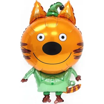 Balónek Fóliový Balónek Kočka v Zeleném Oblečku - Dekorace na Dětskou Oslavu