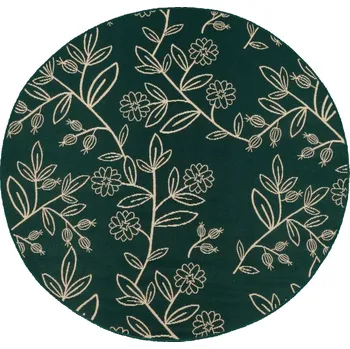 Koberec KOBEREC VENKOVNÍ NA TERASA BALKON PLOCHÉ TKANÝ LISTY KULATÝ 135 CM