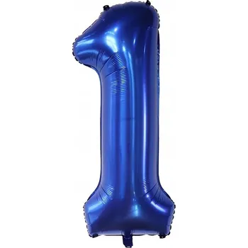 Balónek TMAVĚ MODRÝ FÓLIOVÝ BALÓN ČÍSLICE 1 ČÍSLICE K NAROZENINÁM