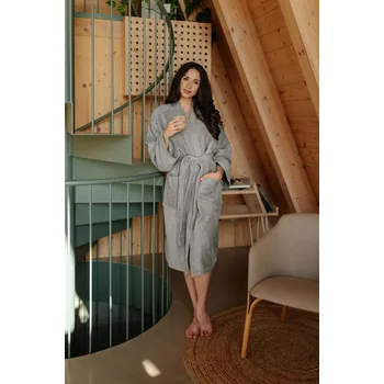 Dámský župan Dámský bambusový župan Kimono, Kamenná šedá 3XL