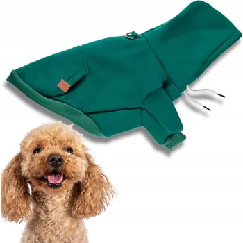 Obleček pro psa VELMI MIKINA pro psy, TEPLÁKOVKA s kapucí Woofie GREEN M