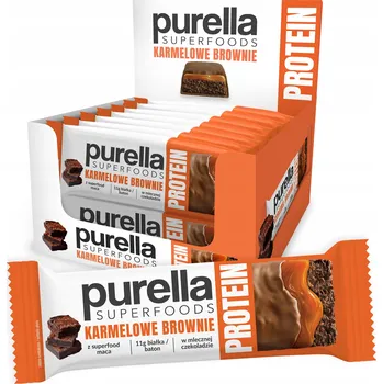 Proteinová tyčinka Purella Superfoods Karamelové Brownie 11 g bílkovin 15 x 45 g