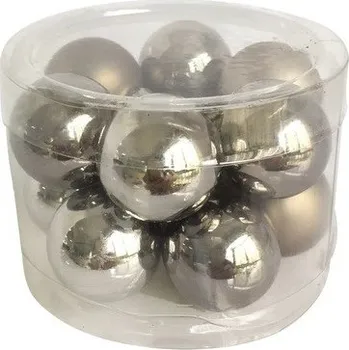 Vánoční dekorace Sada skleněných baněk 2,5 cm - šedá - 12 ks - 19009