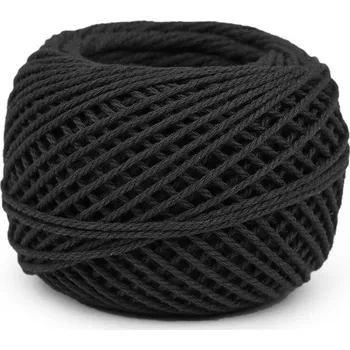 Příze Bavlněná příze macrame / háčkovací 40 g - 17 (1) černá